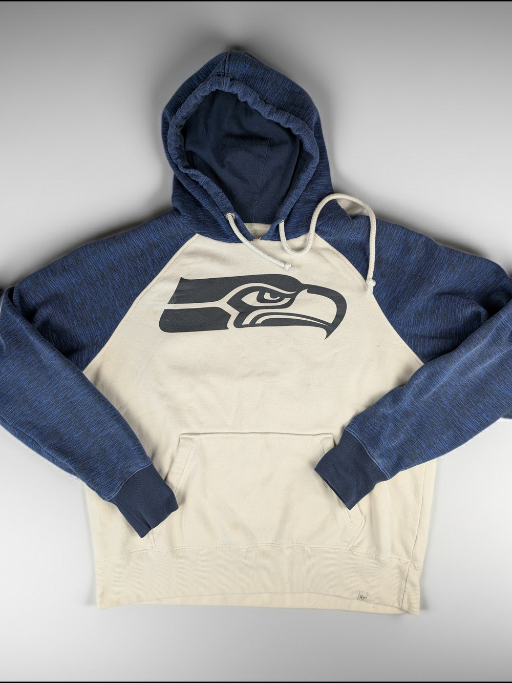 '47 Brand Seattle Seahawks Pullover Hoodie Men's L Blue‎ White